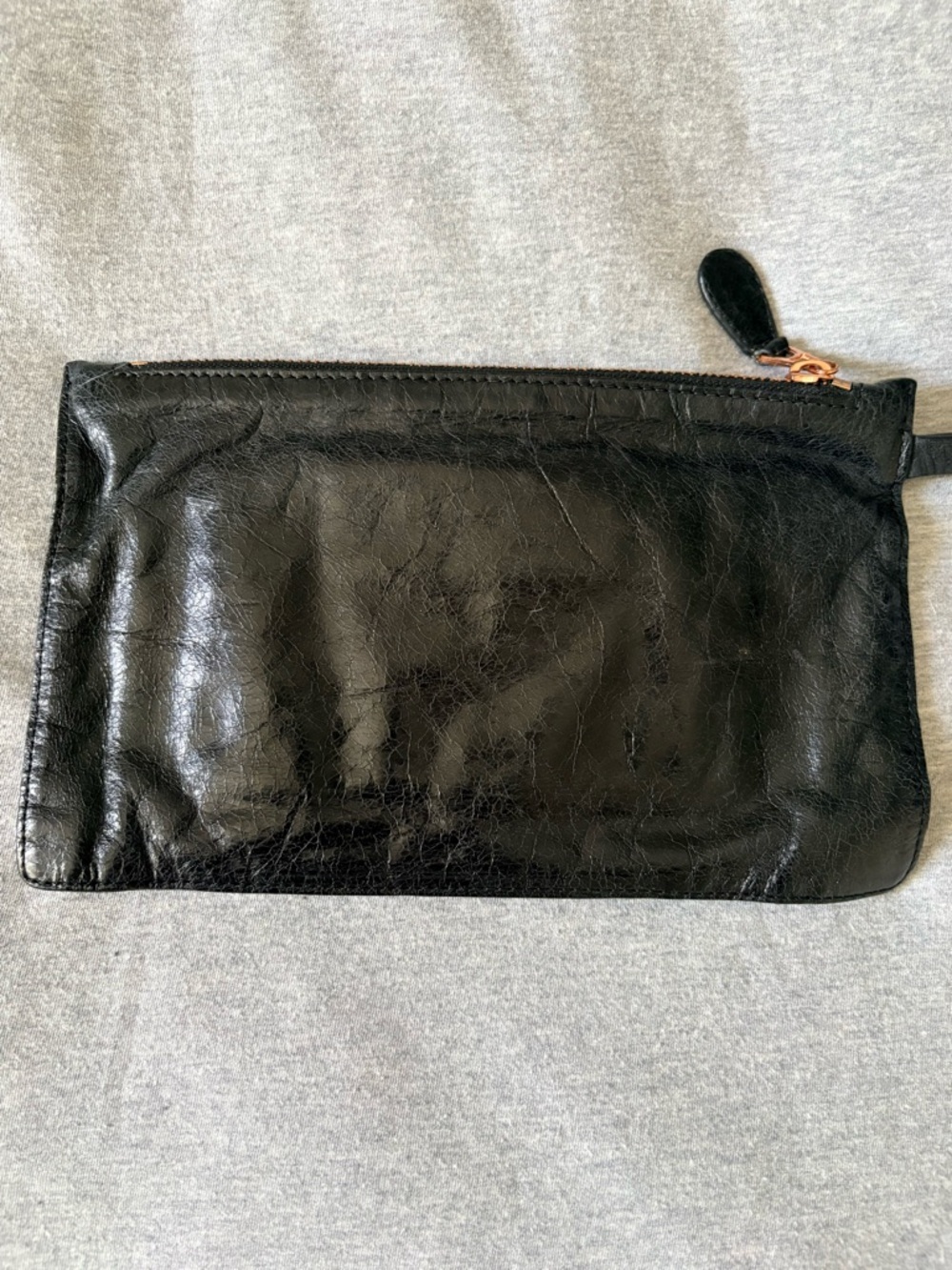 Balenciaga Black Leather Wristlet Clutch with Rose Gold Hardware - Picture 4 of 13